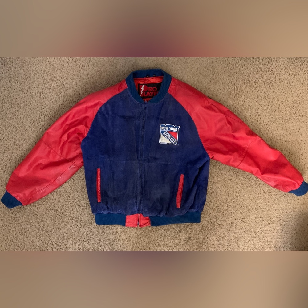 Pro Player Vintage 90s NHL Hockey New York Rangers Red & Blue Varsity Jacket